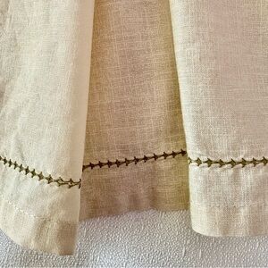 Tommy Bahama KING pleated bed skirt beige olive eyelet trim 14” drop 100% cotton